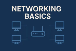 Networking basics diagram with router and computers